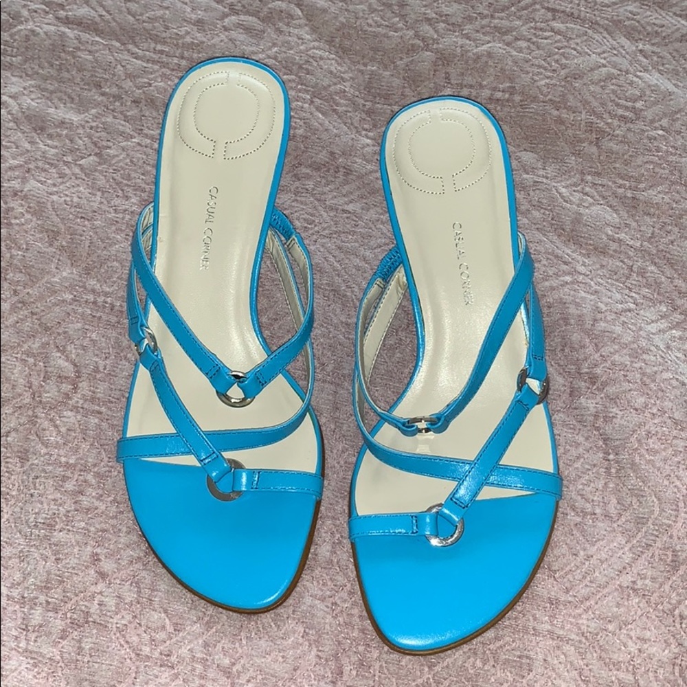 **SOLD** Turquoise Blue Strappy Mule Sandal